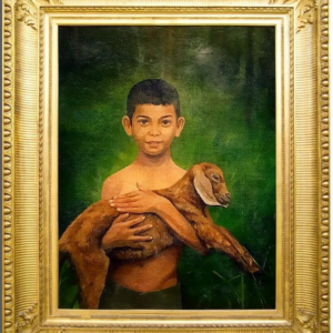 Child guarding the nature - Beautiful piece of still nature art for the distinguished Painter Ahlam Tanhaei