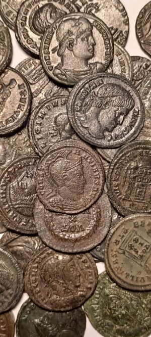 Roman Empire Treasure, a trove of 40 ancient roman coins 3rd - 4th Century