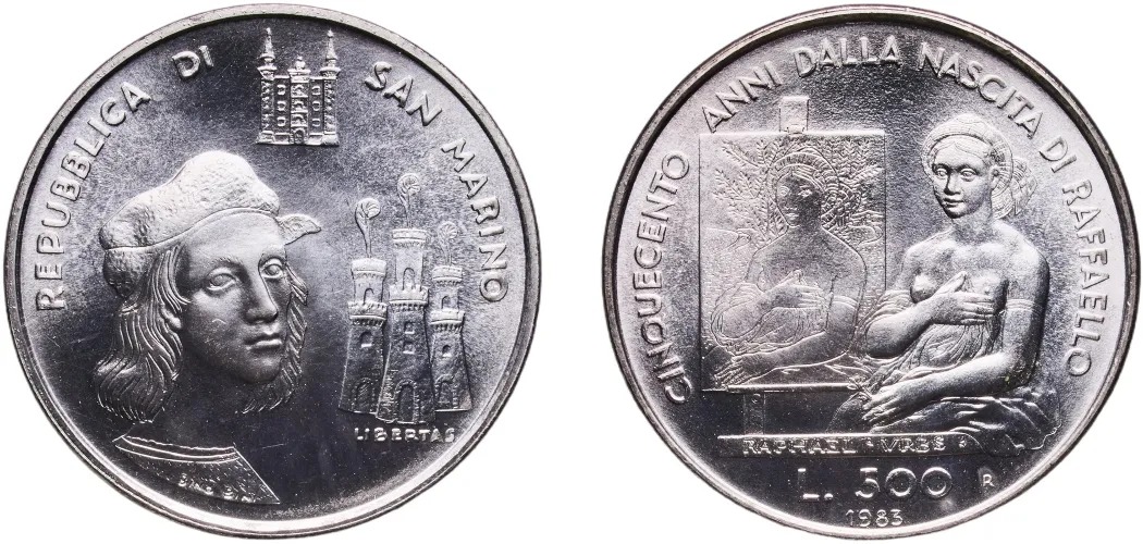 San Marino 500 Lire Silver Coin, 1983 - Image 2